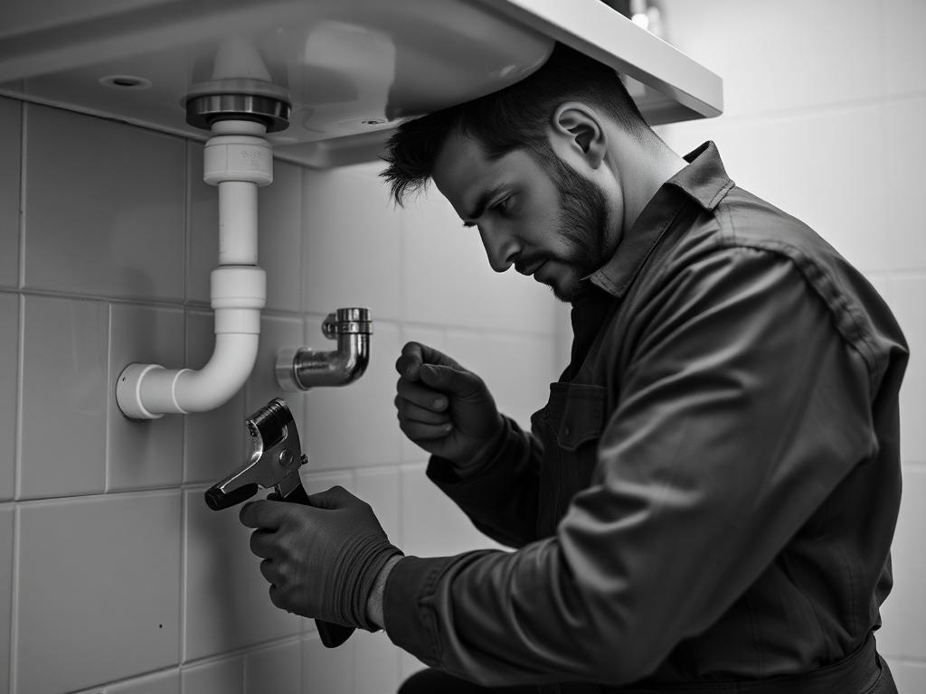 Plumbing professional at work